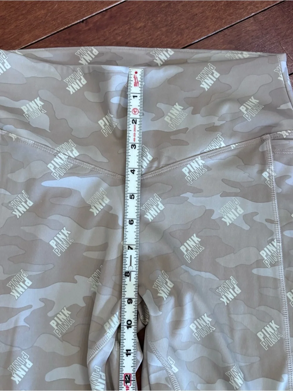 PINK Victoria's Secret Light Tan Camo Leggings with Logo - Picture 6 of 9